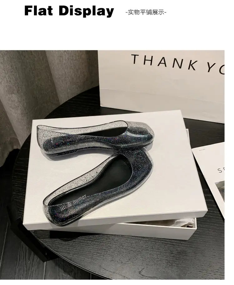 Women's Square Toe Jelly Flat Sandals European American Ins โ feature 39