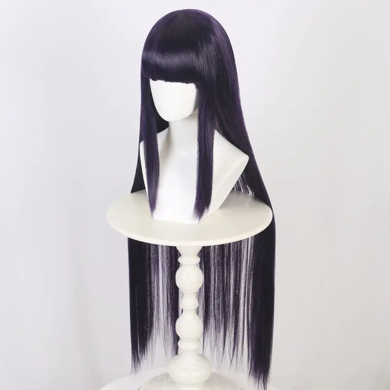 Dark Blue Long Straight Hair Wig for Girls - Image 2