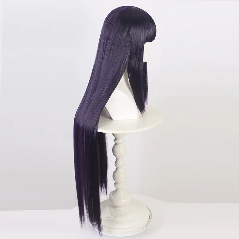 Dark Blue Long Straight Hair Wig for Girls - Image 3