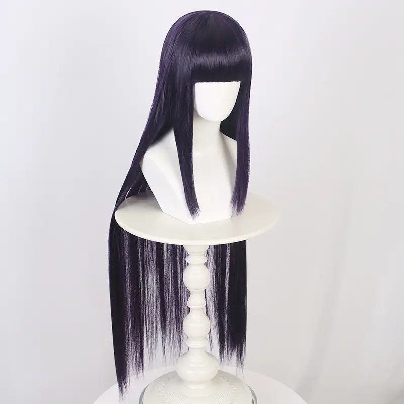 Dark Blue Long Straight Hair Wig for Girls - Image 4