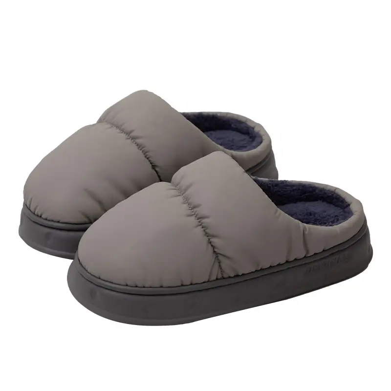 2026 New Waterproof Cotton Slippers for Men, Winter Waterproof and Warm Indoor Home Slippers with Thick Soles, Non-Slip, Suitable for Outdoor Wear