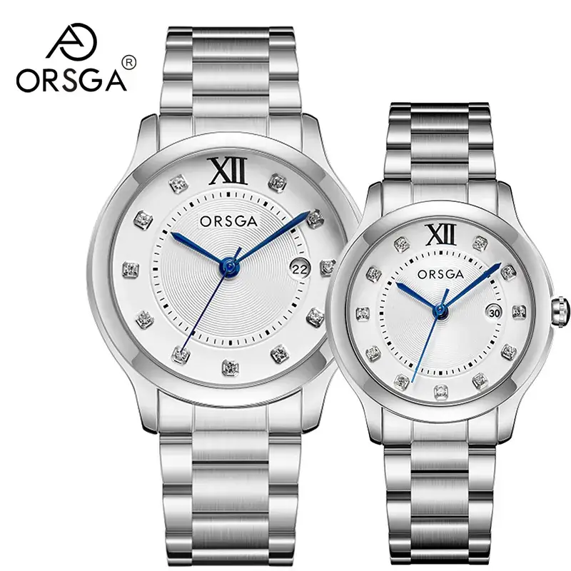 Oshie Diamond Calendar Watch Silver Bracelet Waterproof Men Women - Image 21