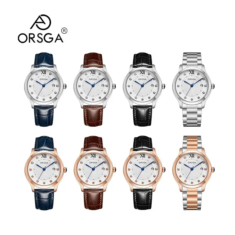 Oshie Diamond Calendar Watch Silver Bracelet Waterproof Men Women - Image 24
