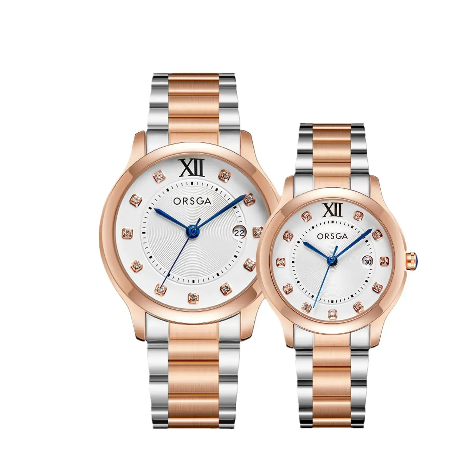 Oshie Diamond Calendar Watch Silver Bracelet Waterproof Men Women - Image 25