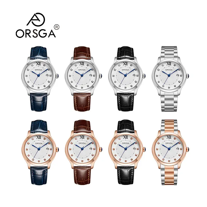 Oshie Diamond Calendar Watch Silver Bracelet Waterproof Men Women — feature 4