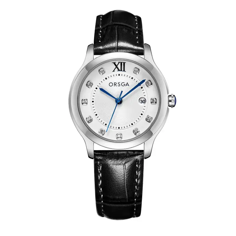 Oshie Diamond Calendar Watch Silver Bracelet Waterproof Men Women - Image 10