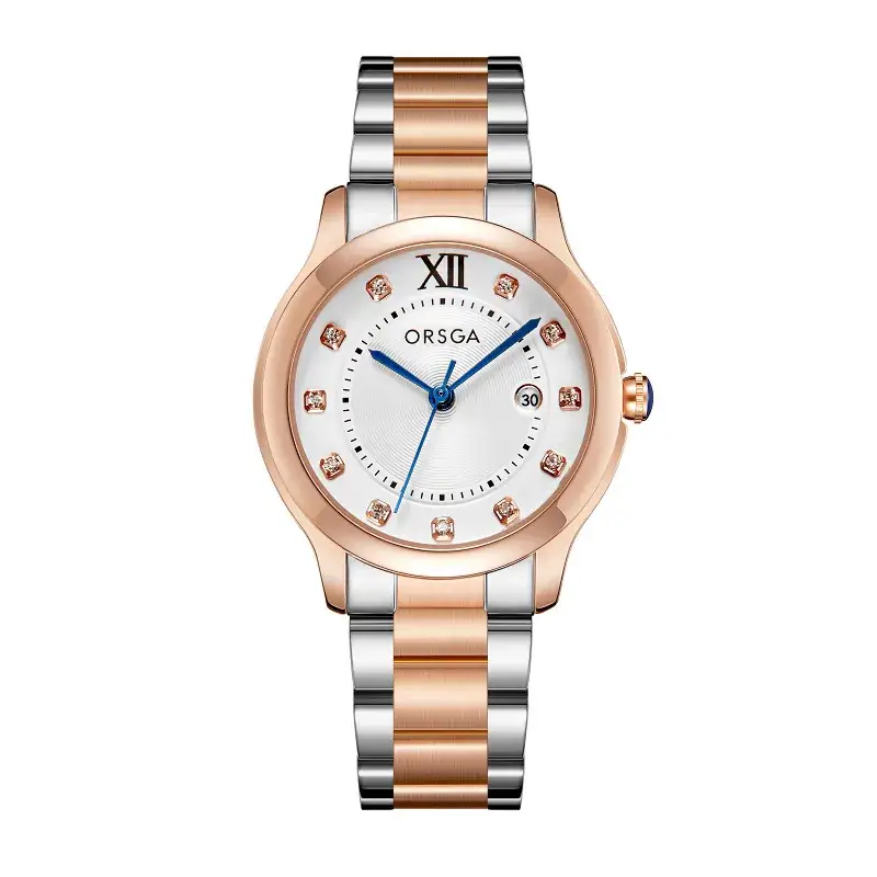 Oshie Diamond Calendar Watch Silver Bracelet Waterproof Men Women - Image 12