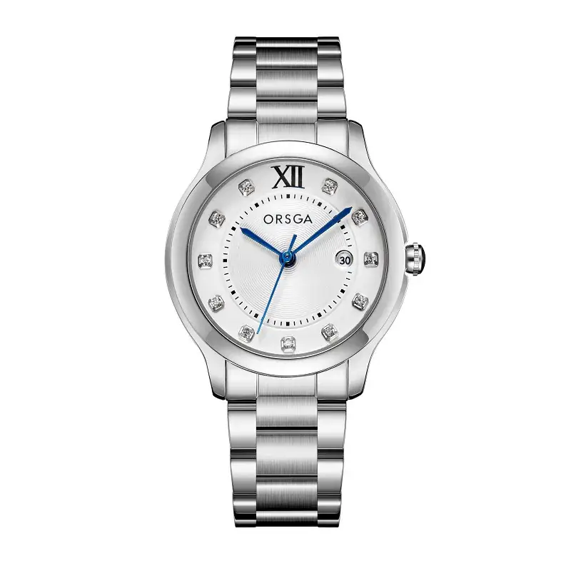 Oshie Diamond Calendar Watch Silver Bracelet Waterproof Men Women - Image 13