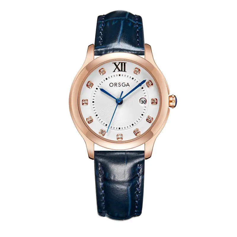 Oshie Diamond Calendar Watch Silver Bracelet Waterproof Men Women - Image 2
