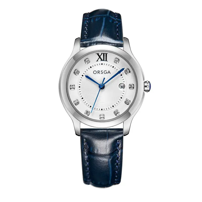 Oshie Diamond Calendar Watch Silver Bracelet Waterproof Men Women - Image 7