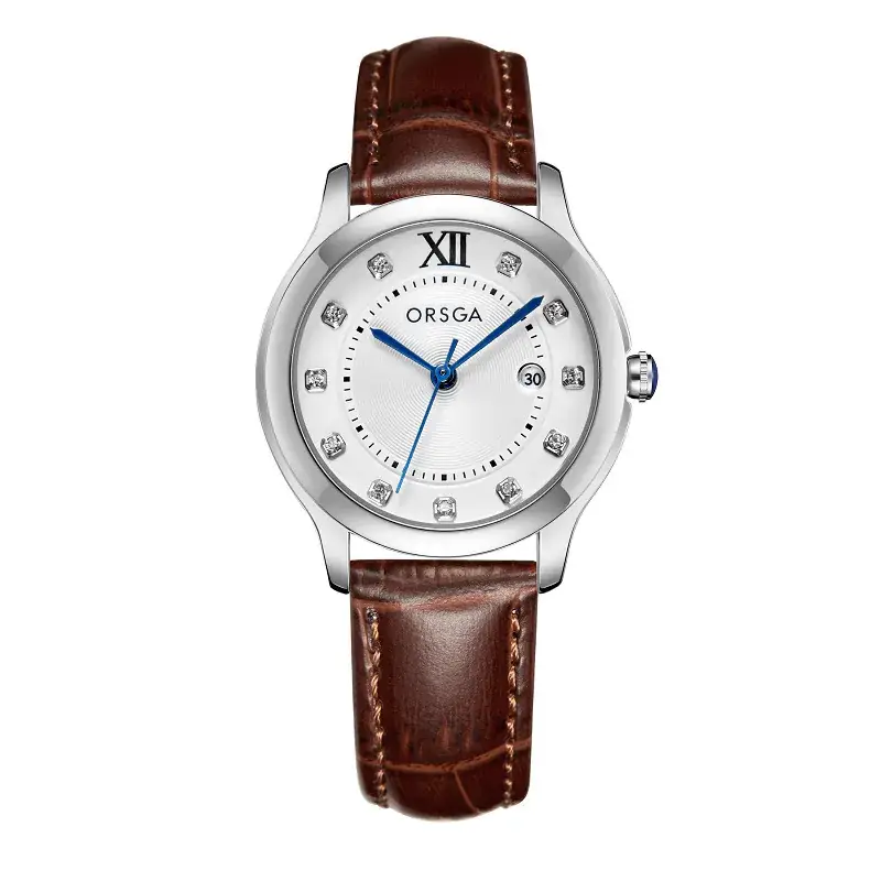 Oshie Diamond Calendar Watch Silver Bracelet Waterproof Men Women - Image 9