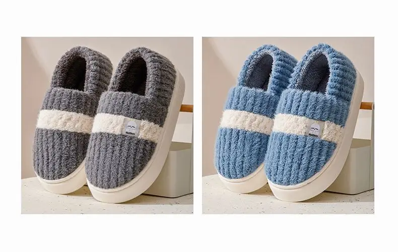 Bug Rabbit Thick-soled Cotton Slippers Women's Bag Heel Winter Warm Cold-proof Home Outer Wear fleece-lined Winter Cotton Shoes for Men — feature 11