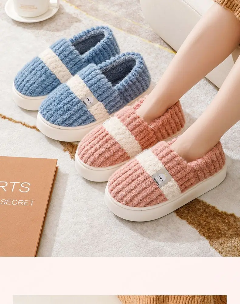 Bug Rabbit Thick-soled Cotton Slippers Women's Bag Heel Winter Warm Cold-proof Home Outer Wear fleece-lined Winter Cotton Shoes for Men — feature 13