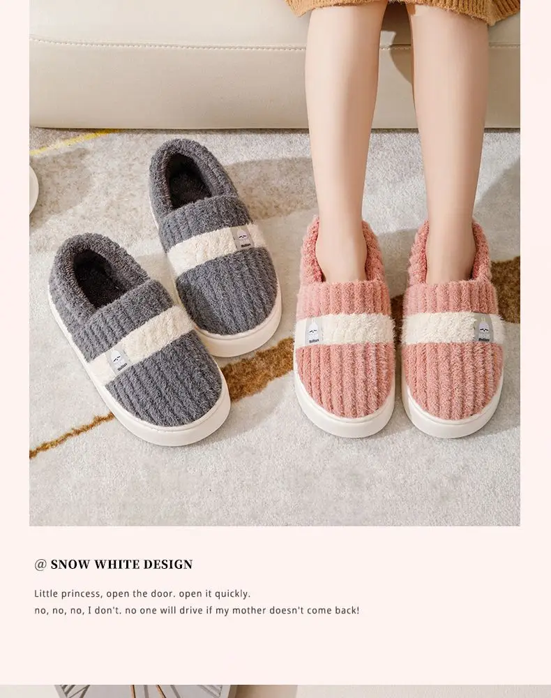 Bug Rabbit Thick-soled Cotton Slippers Women's Bag Heel Winter Warm Cold-proof Home Outer Wear fleece-lined Winter Cotton Shoes for Men — feature 14