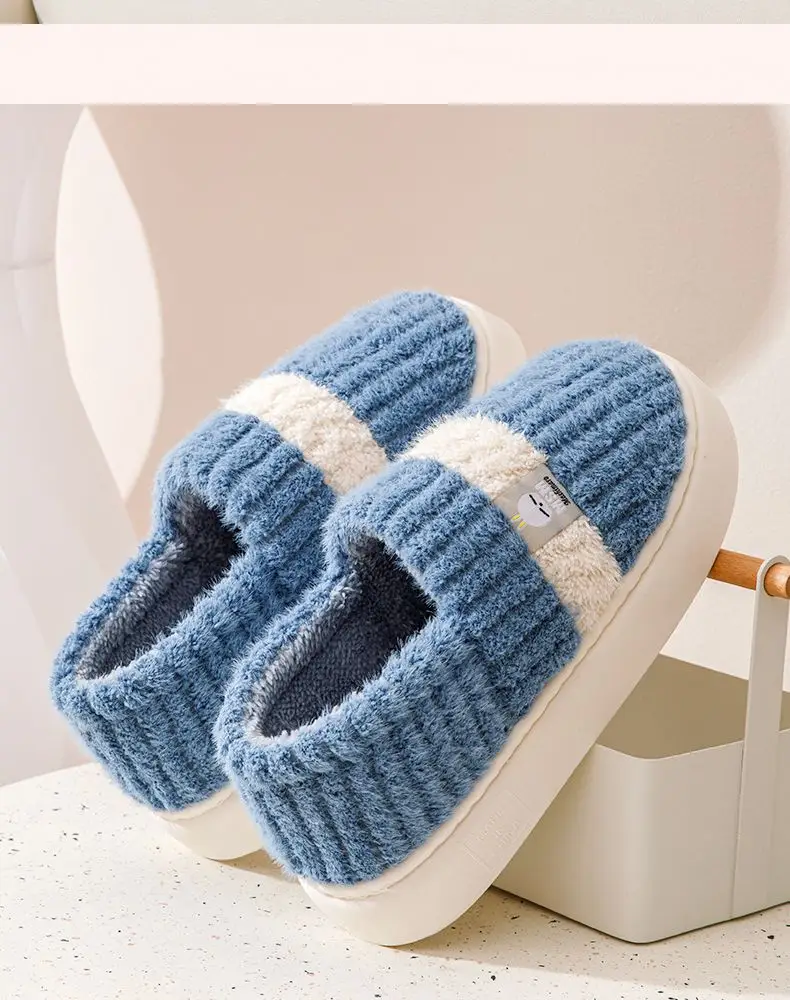 Bug Rabbit Thick-soled Cotton Slippers Women's Bag Heel Winter Warm Cold-proof Home Outer Wear fleece-lined Winter Cotton Shoes for Men — feature 16