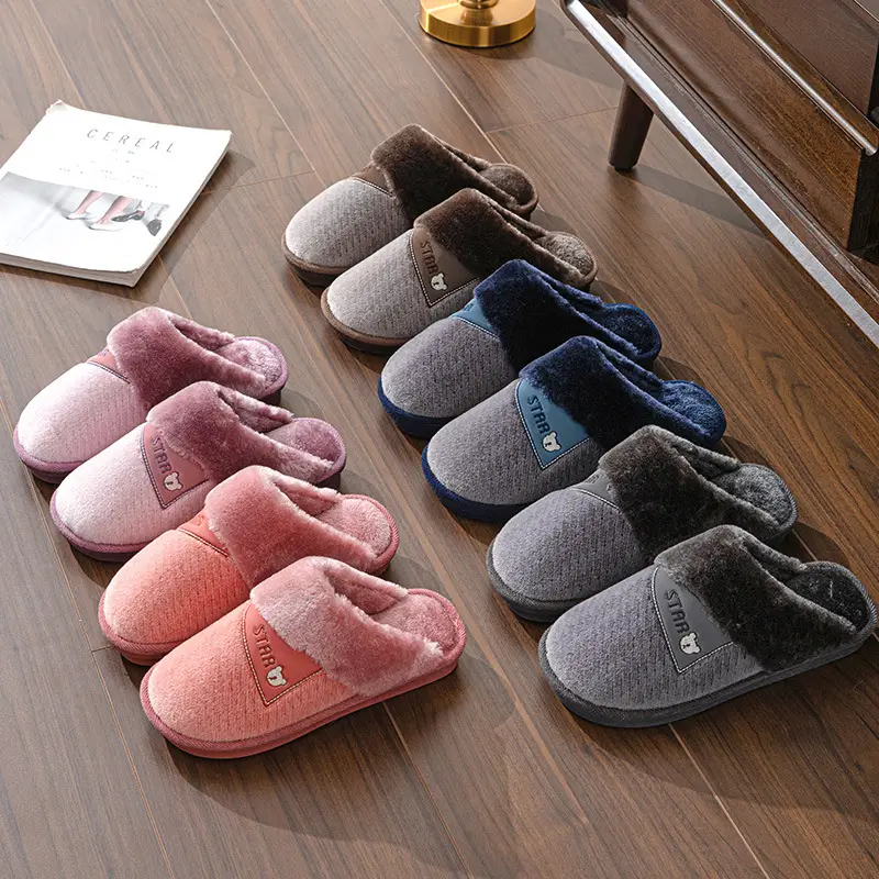 Men's Cotton Slippers with Thick Soles for Home Use, Non-Slip, Wear-Resistant, Fleece-Lined, Warm, Outdoor Couple Slippers, Wholesale with Heel Cover - Image 7