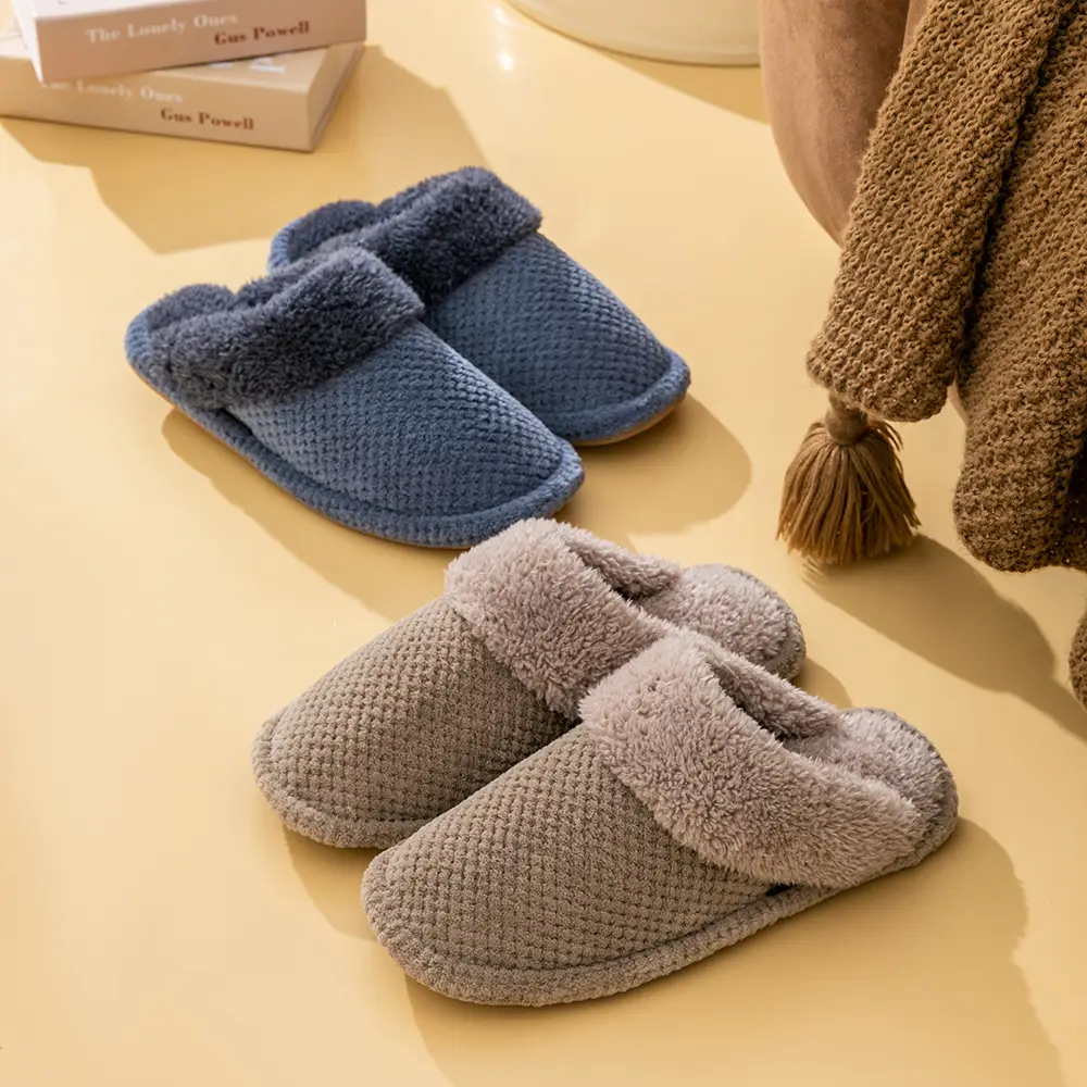 Jingshilu autumn and winter coral fleece thickened bottom fleece-lined warm home indoor household cotton slippers for women Wholesale - Image 5