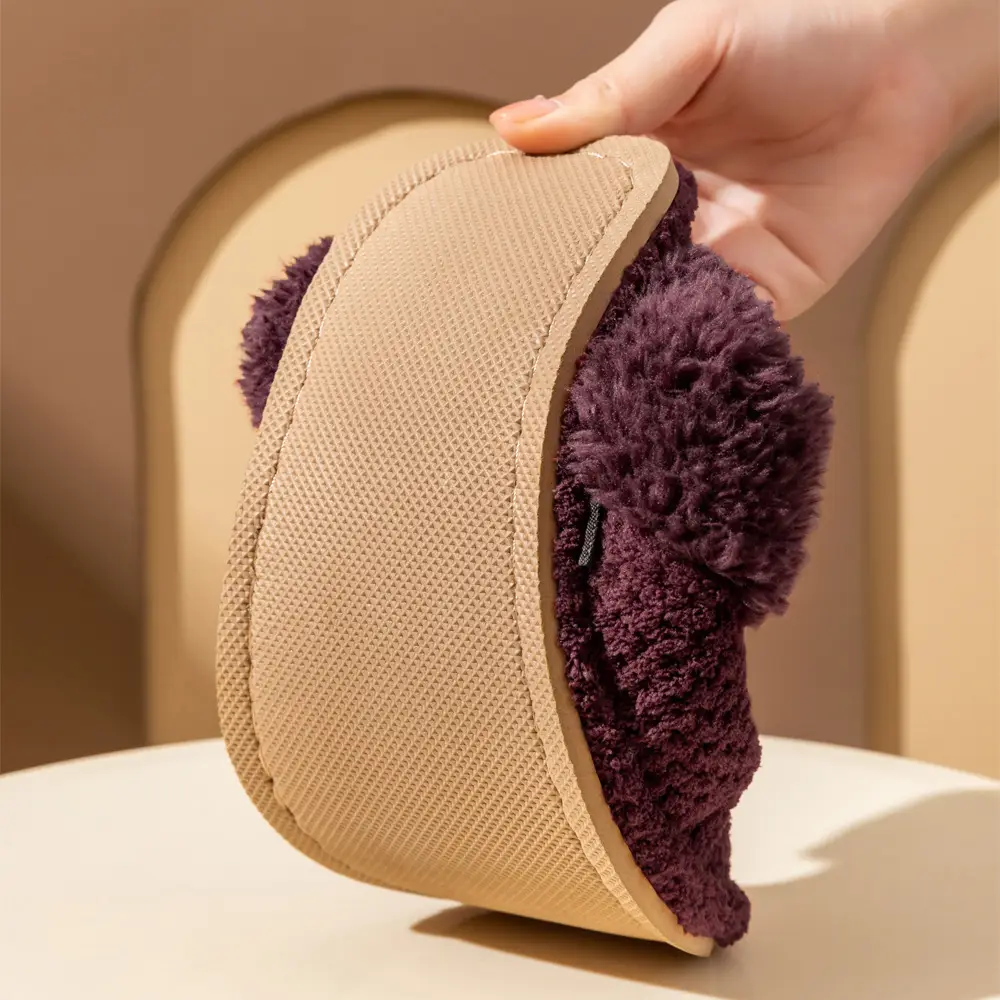 Jingshilu autumn and winter coral fleece thickened bottom fleece-lined warm home indoor household cotton slippers for women Wholesale - Image 7