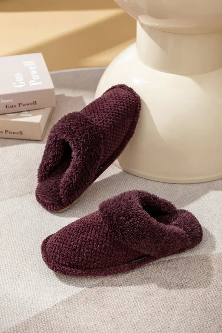 Jingshilu autumn and winter coral fleece thickened bottom fleece-lined warm home indoor household cotton slippers for women Wholesale — feature 10