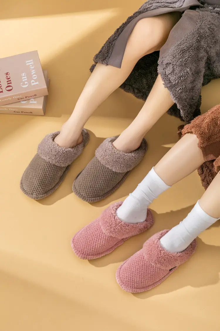 Jingshilu autumn and winter coral fleece thickened bottom fleece-lined warm home indoor household cotton slippers for women Wholesale — feature 11