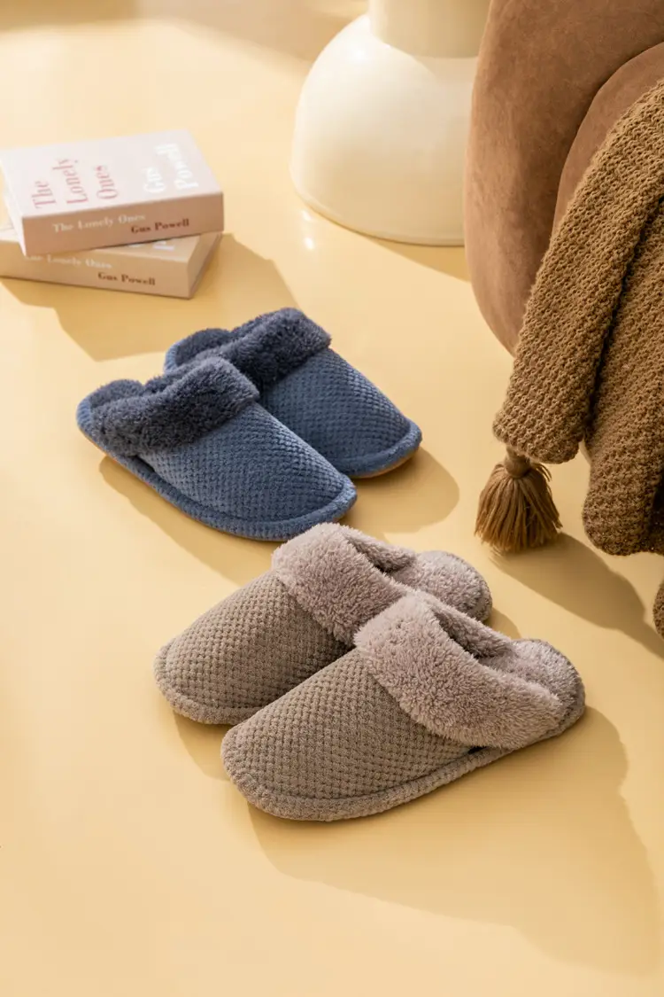 Jingshilu autumn and winter coral fleece thickened bottom fleece-lined warm home indoor household cotton slippers for women Wholesale — feature 12