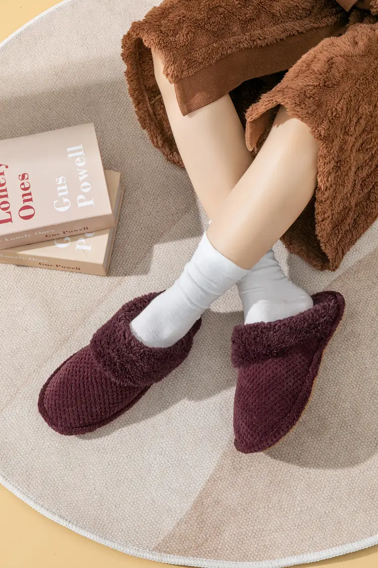 Jingshilu autumn and winter coral fleece thickened bottom fleece-lined warm home indoor household cotton slippers for women Wholesale — feature 13
