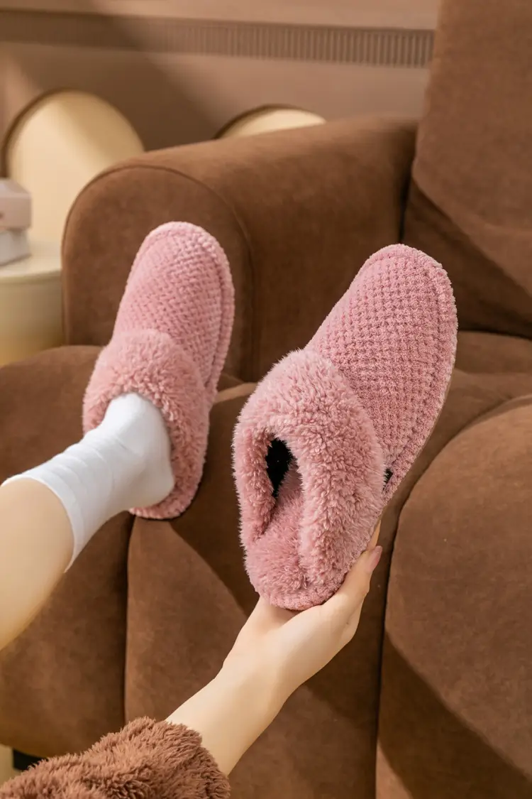Jingshilu autumn and winter coral fleece thickened bottom fleece-lined warm home indoor household cotton slippers for women Wholesale — feature 14