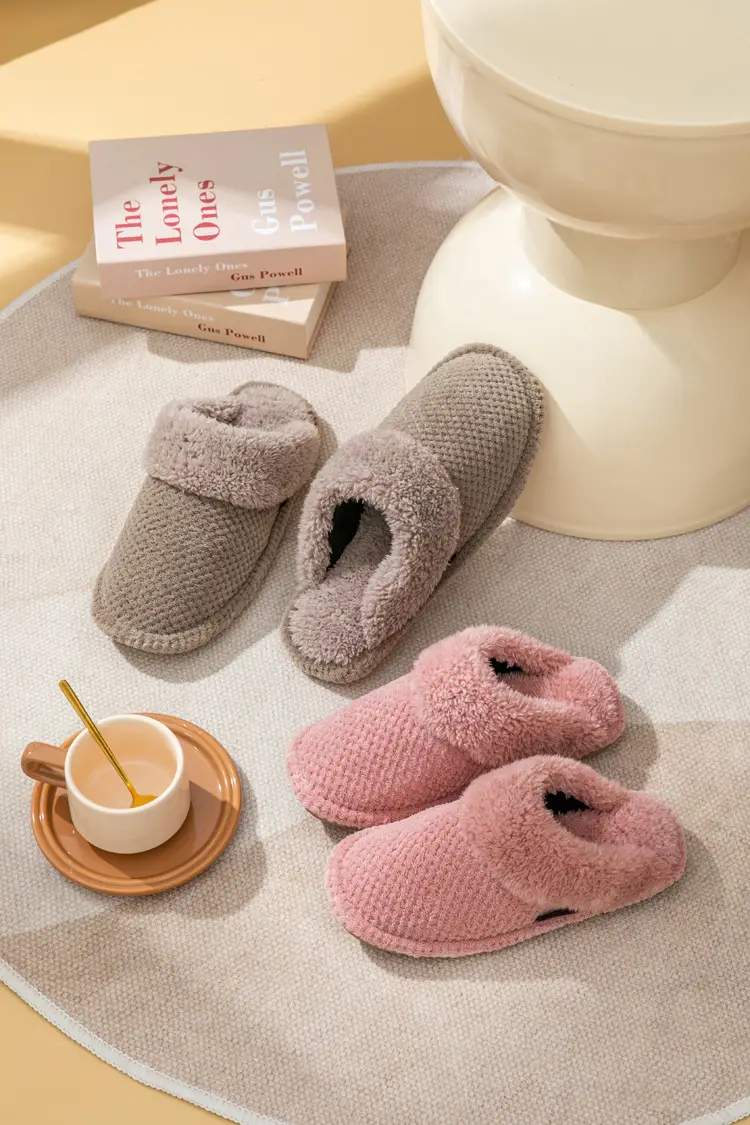 Jingshilu autumn and winter coral fleece thickened bottom fleece-lined warm home indoor household cotton slippers for women Wholesale — feature 2