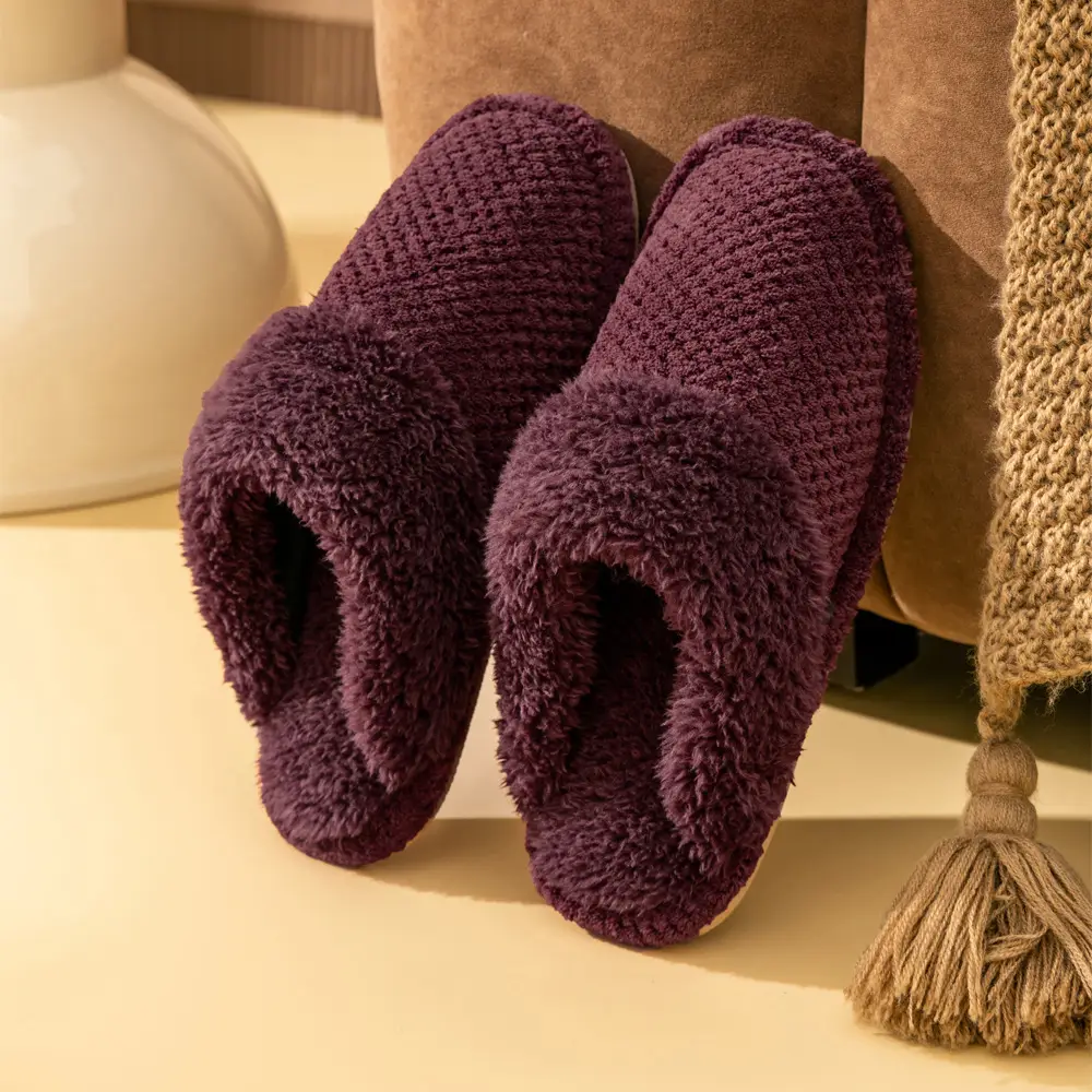 Jingshilu autumn and winter coral fleece thickened bottom fleece-lined warm home indoor household cotton slippers for women Wholesale