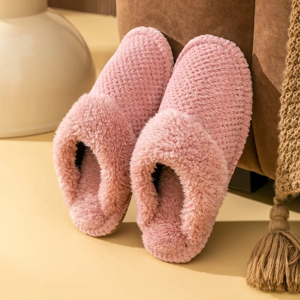 Jingshilu autumn and winter coral fleece thickened bottom fleece-lined warm home indoor household cotton slippers for women Wholesale - Image 2
