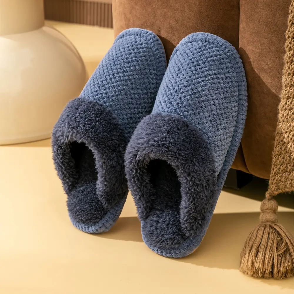 Jingshilu autumn and winter coral fleece thickened bottom fleece-lined warm home indoor household cotton slippers for women Wholesale - Image 3