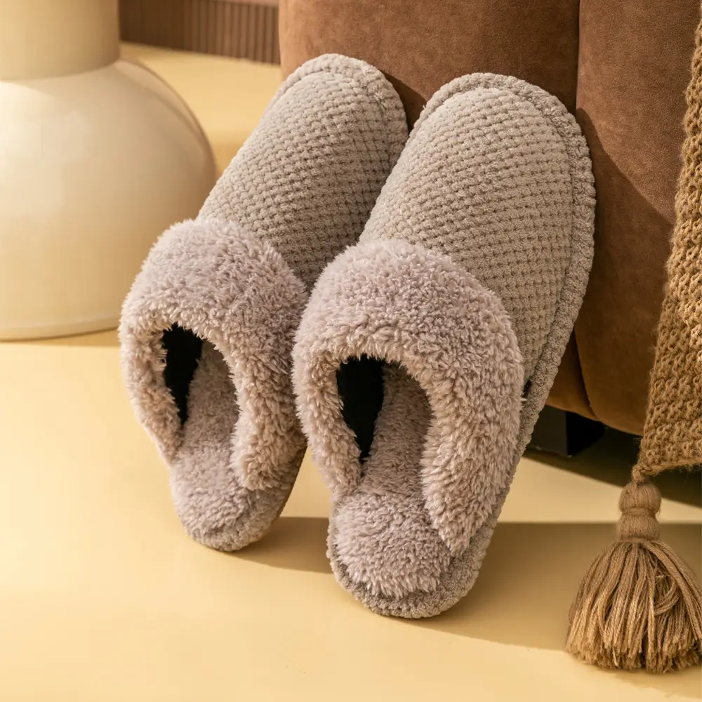 Jingshilu autumn and winter coral fleece thickened bottom fleece-lined warm home indoor household cotton slippers for women Wholesale - Image 4