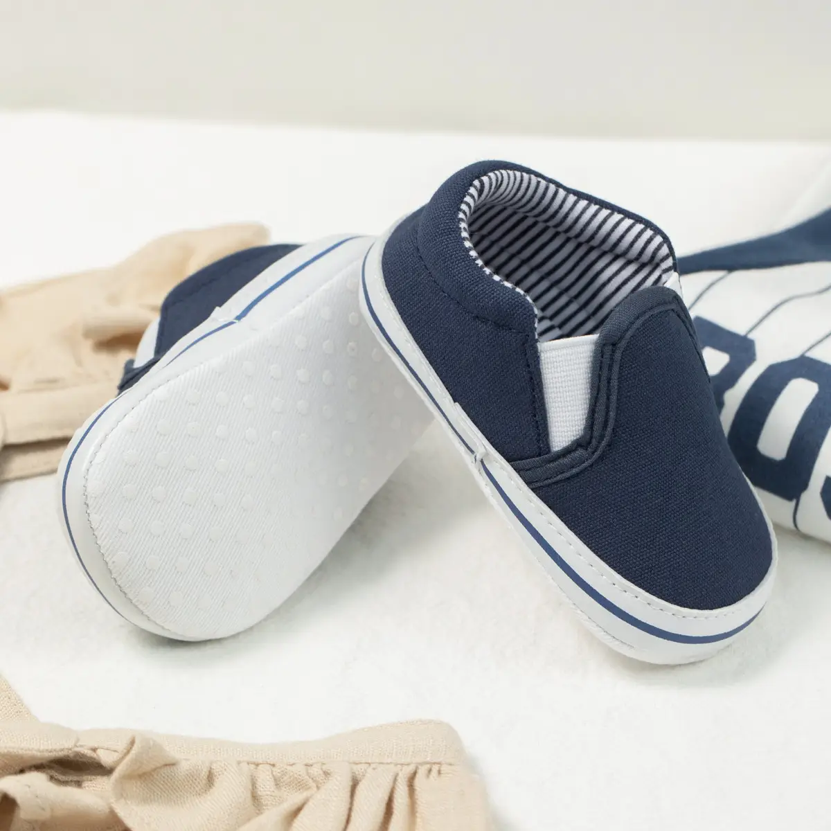 Baby Slip-On Canvas Shoes Navy Blue 0-1 Years — feature 12