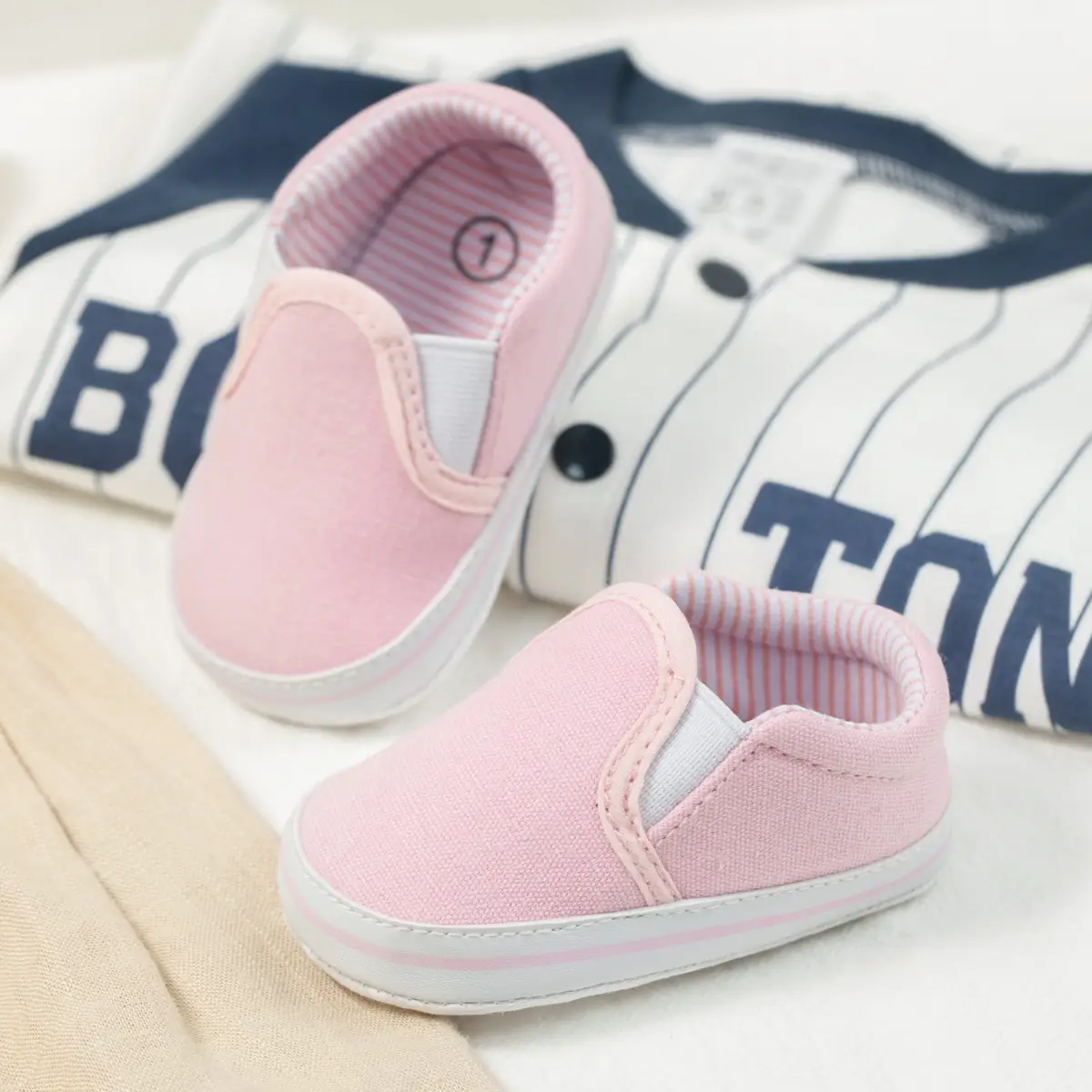 Baby Slip-On Canvas Shoes Navy Blue 0-1 Years — feature 8