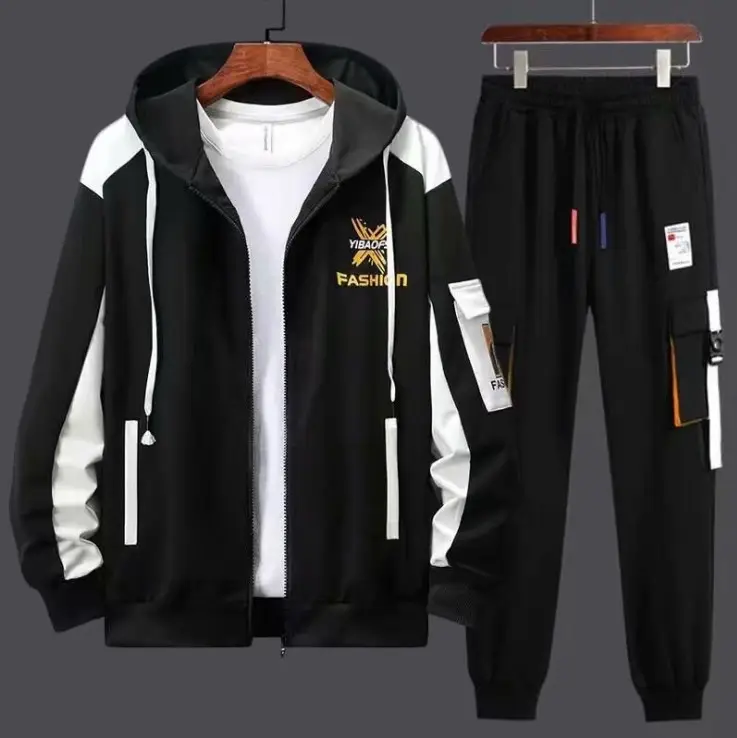 Men Black Cargo Pants with Color Accents - Image 3