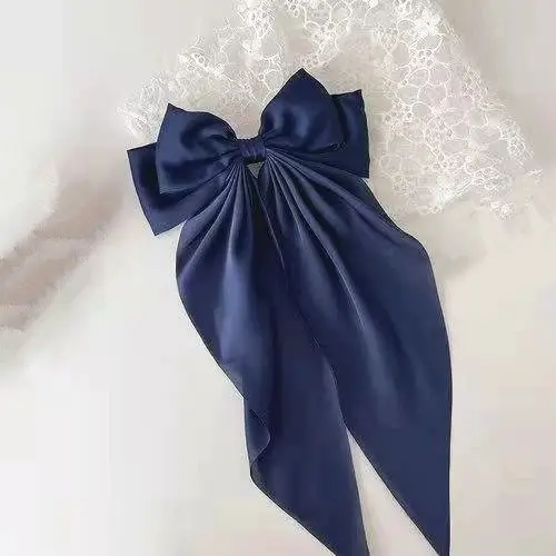 Purple Satin Bow Hairpin for Women - Image 10