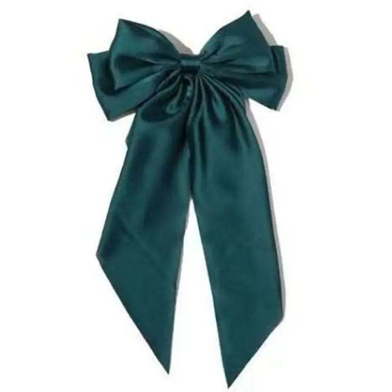 Purple Satin Bow Hairpin for Women - Image 4