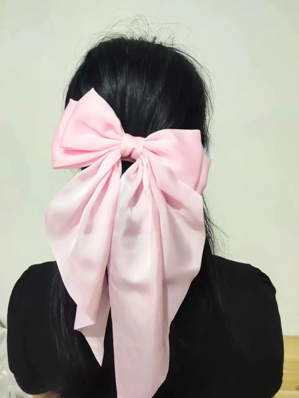 Purple Satin Bow Hairpin for Women - Image 7