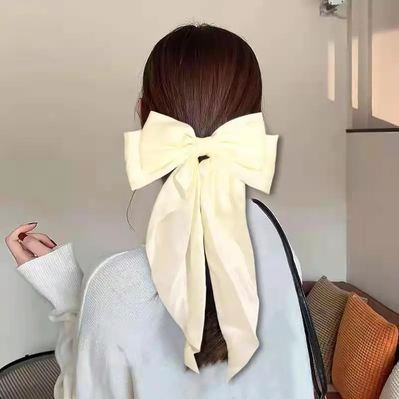 Purple Satin Bow Hairpin for Women - Image 8