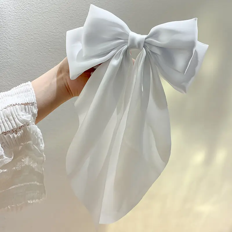 Purple Satin Bow Hairpin for Women - Image 9