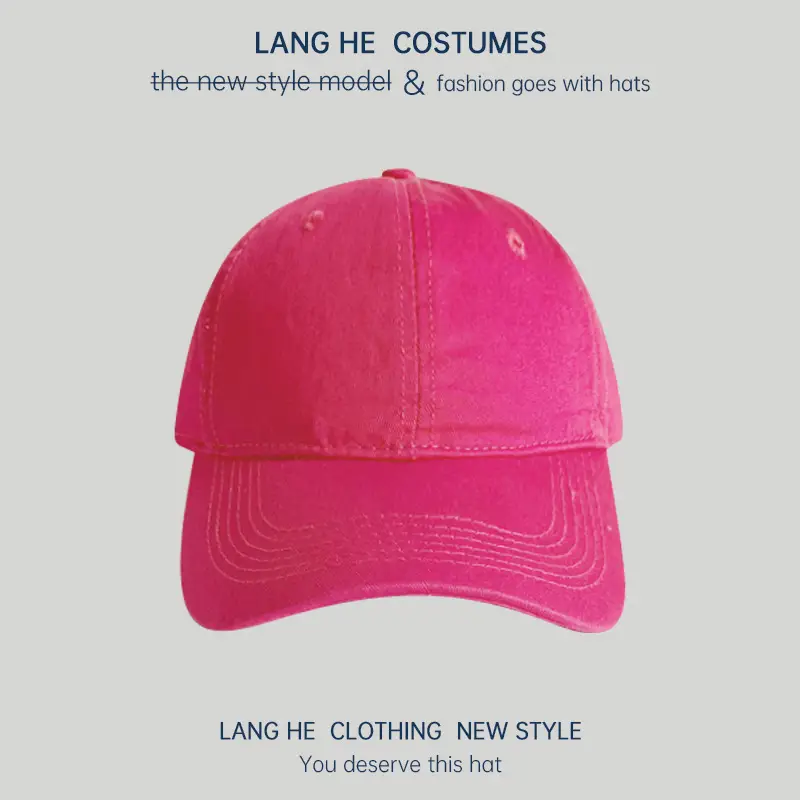 Pink Long He Hat for Men Women Peak Cap - Image 10