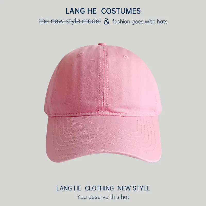 Pink Long He Hat for Men Women Peak Cap - Image 11