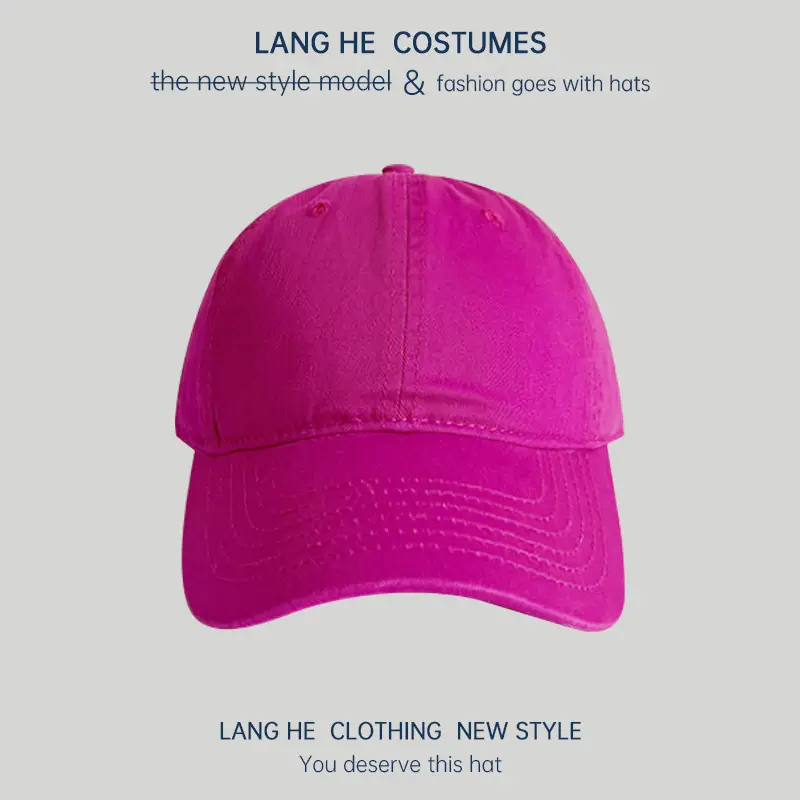 Pink Long He Hat for Men Women Peak Cap - Image 14