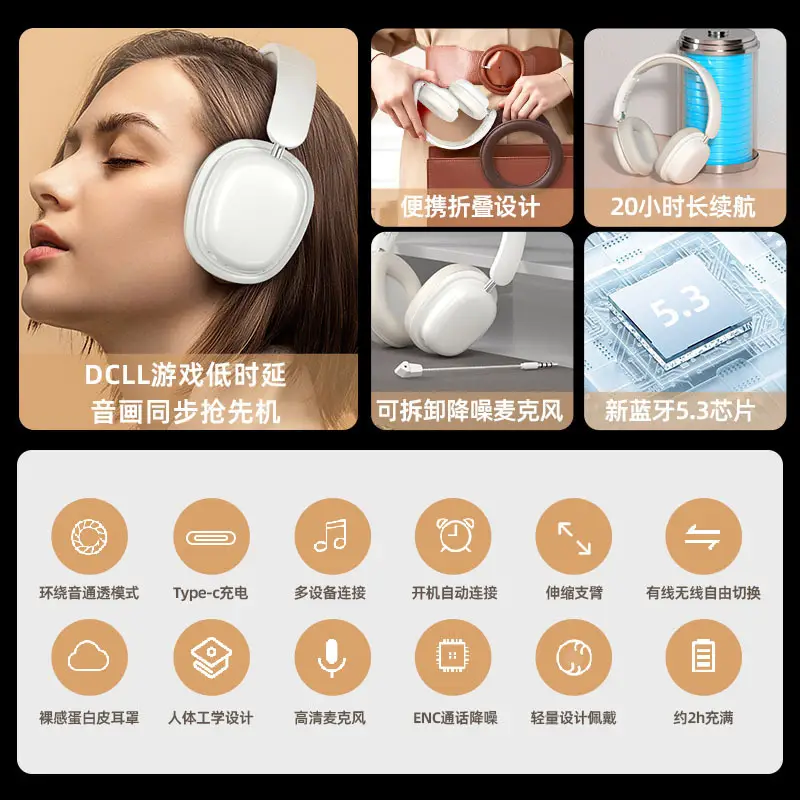 Wireless Bluetooth Game Headset White Long Lasting Battery - Image 7