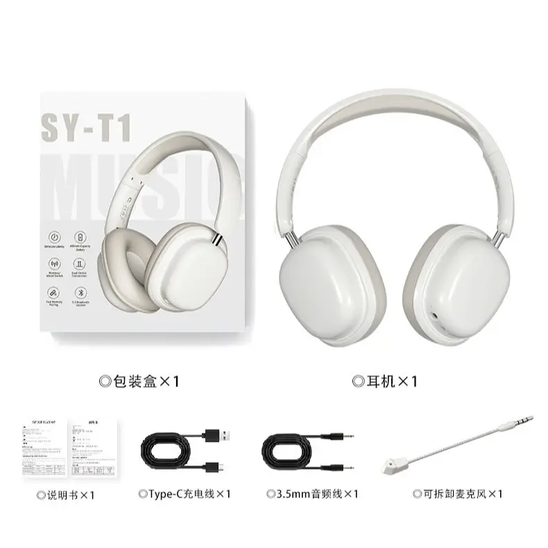 Wireless Bluetooth Game Headset White Long Lasting Battery - Image 10