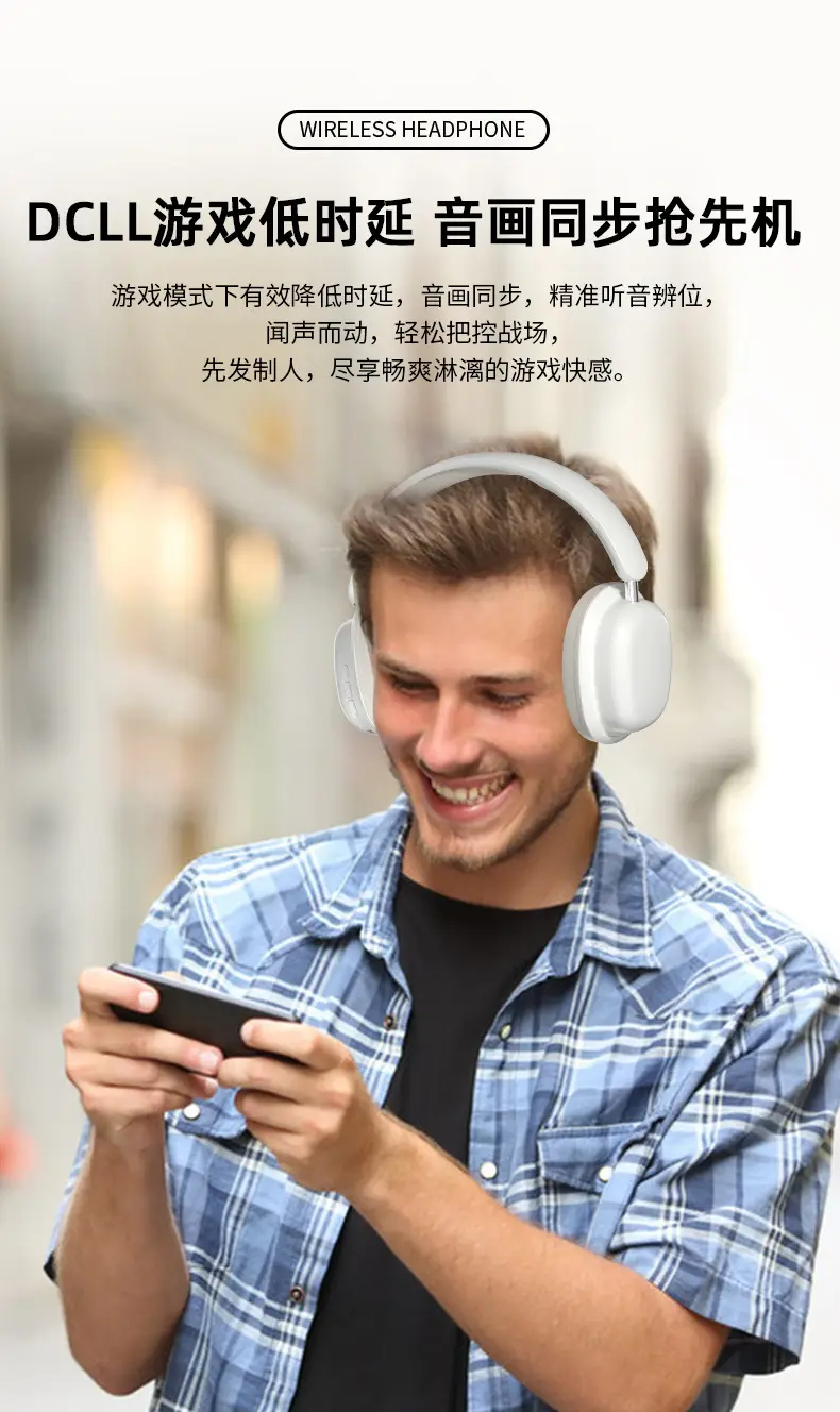 Wireless Bluetooth Game Headset White Long Lasting Battery — feature 13