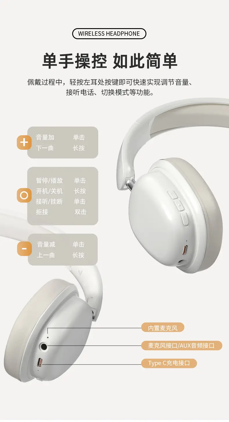 Wireless Bluetooth Game Headset White Long Lasting Battery — feature 19