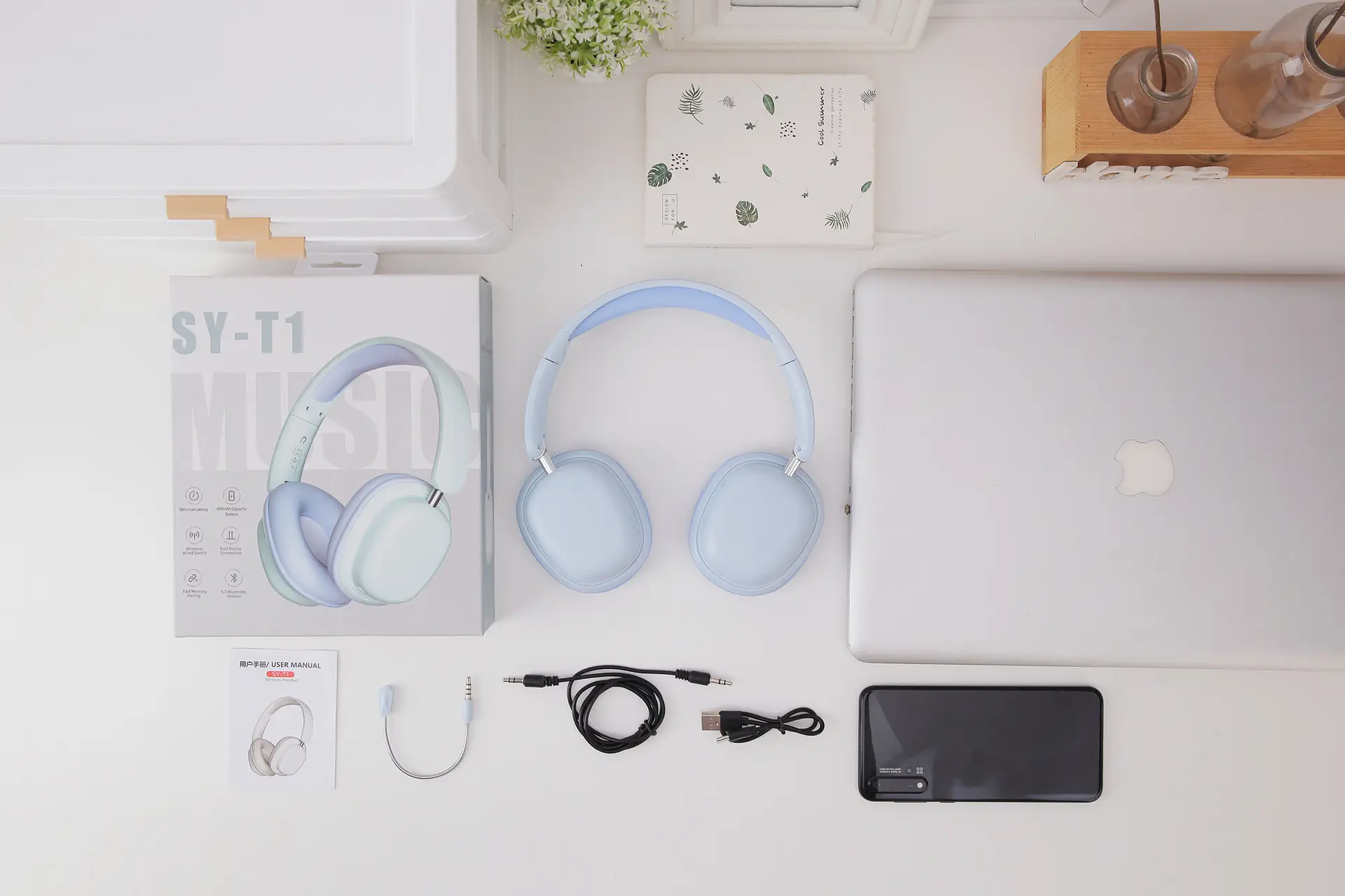 Wireless Bluetooth Game Headset White Long Lasting Battery — feature 33