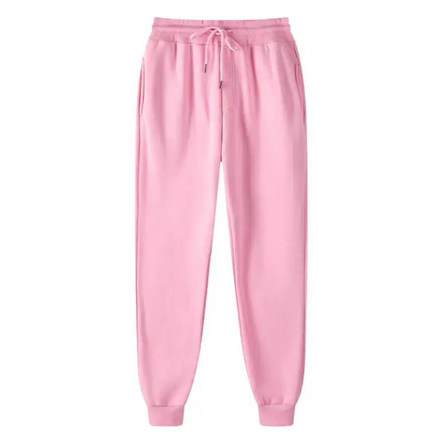 Men Pink Fleece Sweatpants Slim Fit Casual - Image 16