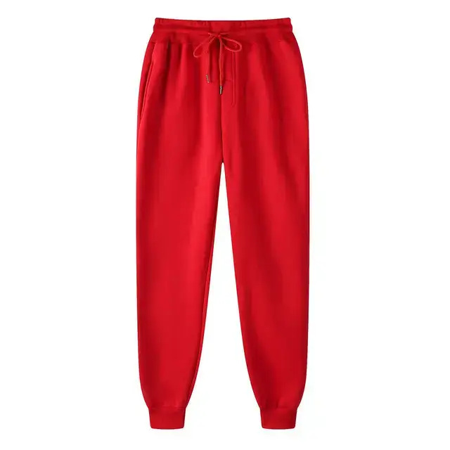 Men Pink Fleece Sweatpants Slim Fit Casual - Image 7